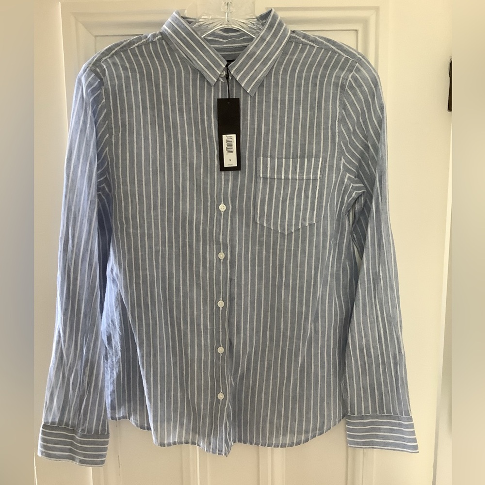 NWT Banana Republic Cotton / Linen Blend Button Down Sz S